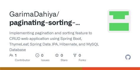 Github Garimadahiya Paginating Sorting Springboot Thymeleaf Crud Web