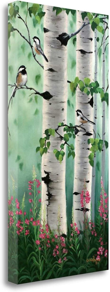 Chickadees In The Birch Trees By Julie Peterson Fine Art