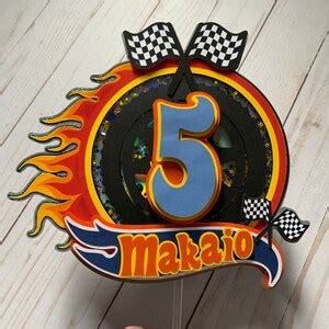 3D Personalized Inspired Hot Wheels Theme Cake Topper Racing Birthday