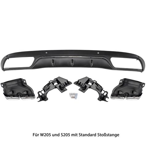 Heckdiffusor Diffusor Doppelrohr passt für Mercedes C Klasse W205 S205