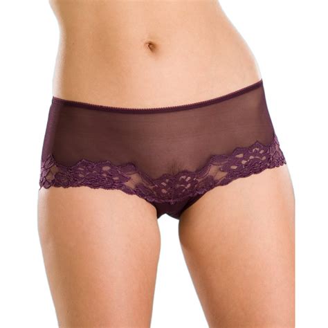 Purple Mesh Lace Boxer Shorts