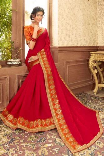 Admyrin Red Chanderi Silk Woven Designer Party Wear Saree With Blouse