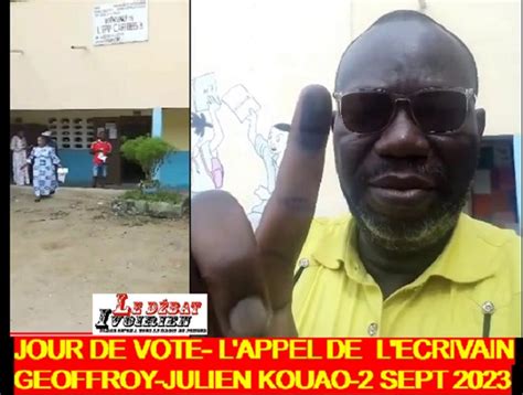 Côte DIvoire 2 Septembre Jour De Vote L appel De L écrivain Geoffroy