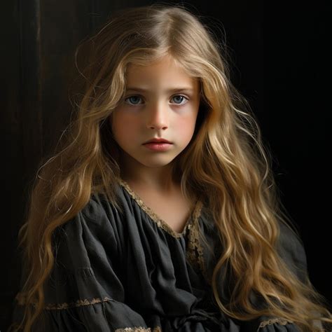 Premium Photo A Young Girl With Long Blonde Hair