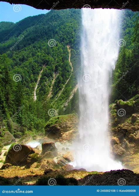 Scenic View Of Pericnik Waterfall In Vrata Valley Stock Photo Image