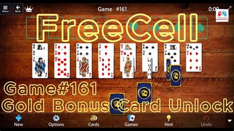 Microsoft Solitaire FreeCell Game No 161 Unlock Gold Card Bonus With