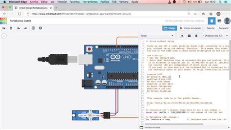 Autodesk Tinkercad Circuits Controlando Un Servomotor Con Arduino Uno