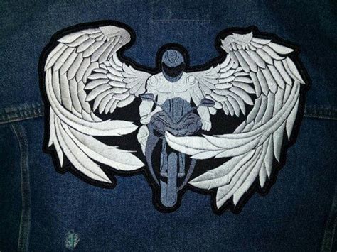 Large Wings Angel Patch Biker Patch Rider Patch Wings Etsy Biker Patches Motorcycle Patches