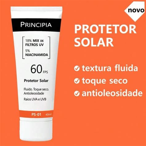 Protetor Solar Principia Ps Fps Fluido Toque Seco Antioleosidade