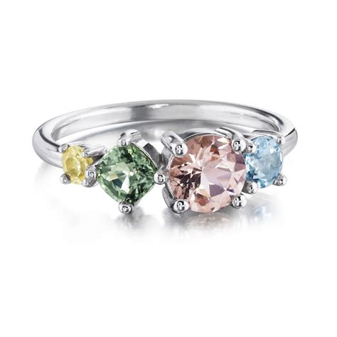 Pastel Gemstone Cluster Ring Marchi Jewelry