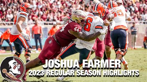 Joshua Farmer Regular Season Highlights Florida State Dl Youtube