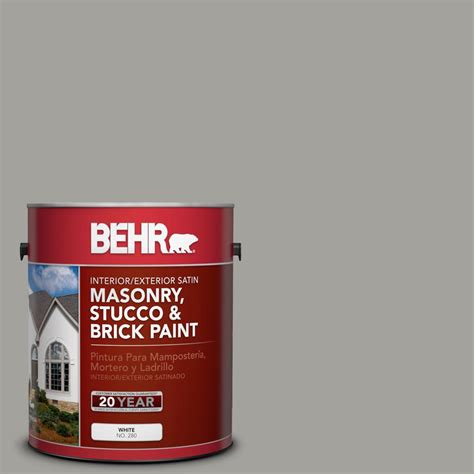 Behr 1 Gal 6694 Silver Gray Satin Interiorexterior Masonry Stucco