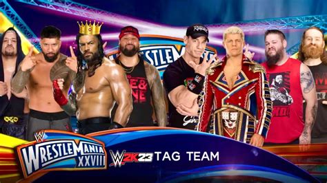 WWE 2K23 Team Roman Reigns The Bloodline Vs Team Cody Rhodes John