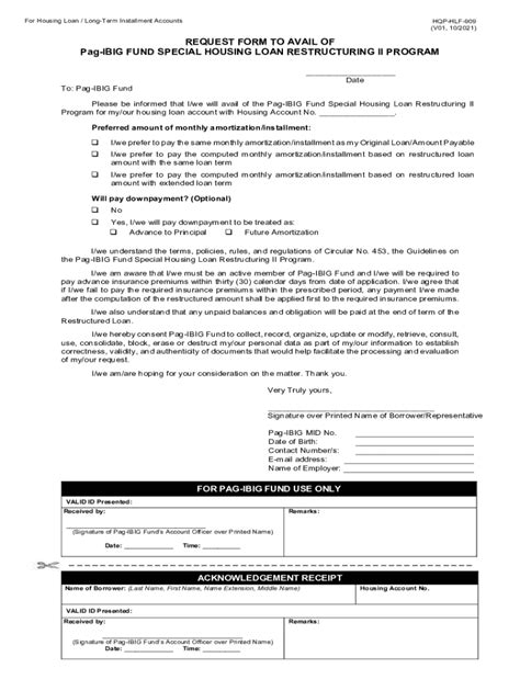 Fillable Online Pagibigfund Gov Phformshousinghousing Related Forms