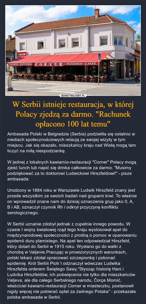 W Serbii istnieje restauracja w której Polacy zjedzą za darmo