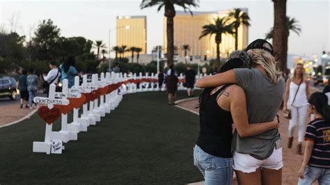 Las Vegas Sign Site Becomes Memorial To Shooting Victims The San