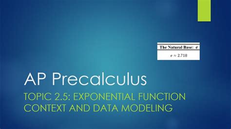 Ap Precalculus Topic Exponential Function Context And Data