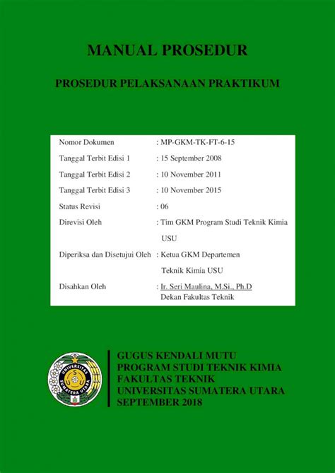 Pdf Manual Prosedur Manual Prosedur Prosedur Pelaksanaan Praktikum