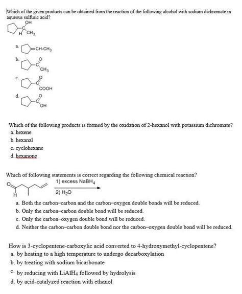 Solved Which Of The Given Products Can Be Obtained From The Chegg