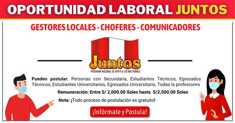 Trabaja en Programa juntos peru archivos Convocatorias Perú