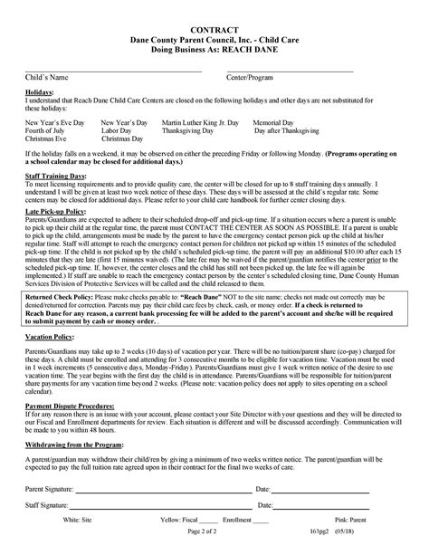 Home Daycare Contract Template