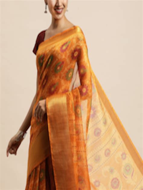 Buy Saree Swarg Multicoloured Ethnic Motifs Chanderi Sarees Sarees