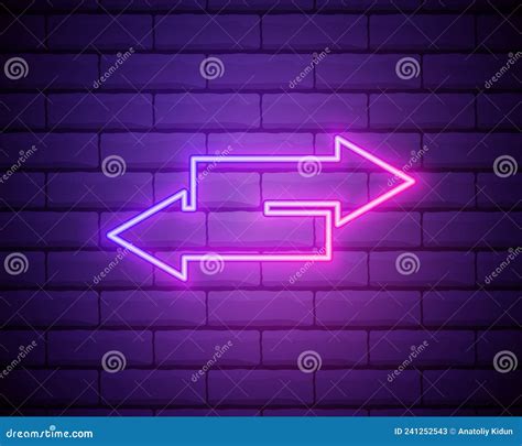 Glowing Neon Refresh Icon Isolated On Brick Wall Background Reload