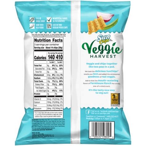 Sun Chips Veggie Harvest Farmhouse Ranch Chips 3 Oz Kroger