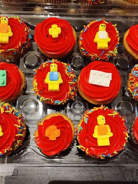 Lego Cake And Matching Cupcakes Lego Cake Birthday Cake Cupcakes Desserts Food Tailgate