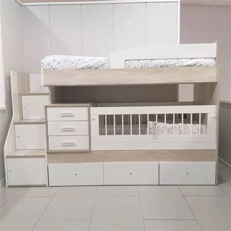 Cama Cucheta Superpuesta Cuna Funcional Escalera Cajones En Venta En