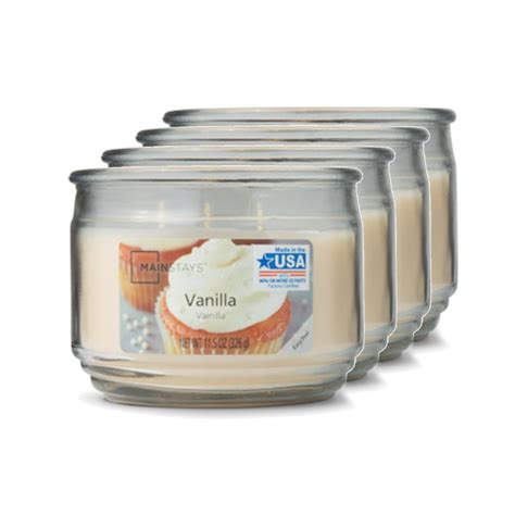 Mainstays Vanilla 3 Wick Scented Jar Candle 11 5 Oz 4 Pack Walmart