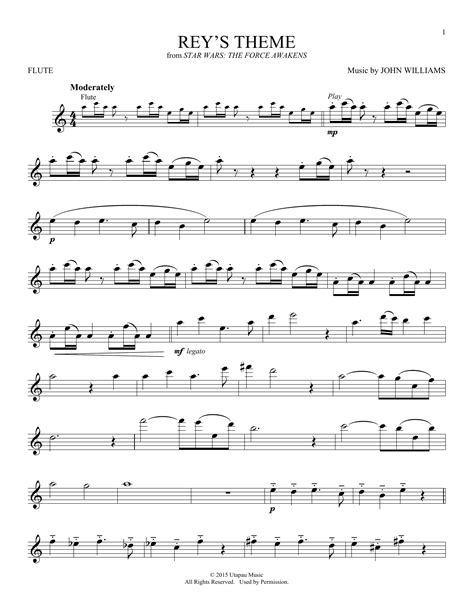 Rey S Theme From Star Wars The Force Awakens By John Williams Sheet