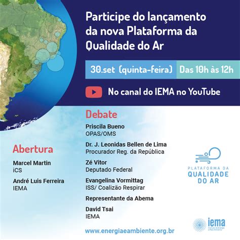 Participe Do Lan Amento Da Nova Plataforma Da Qualidade Do Ar