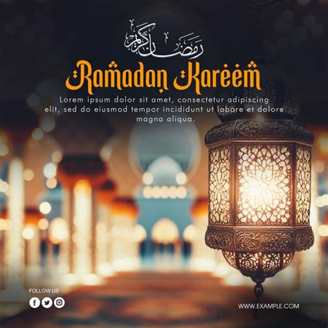 Premium Psd Psd Ramadan Kareem Media Social Post Template With