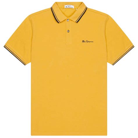 Ben Sherman Signature Mod Tipped Pique Polo In Yellow