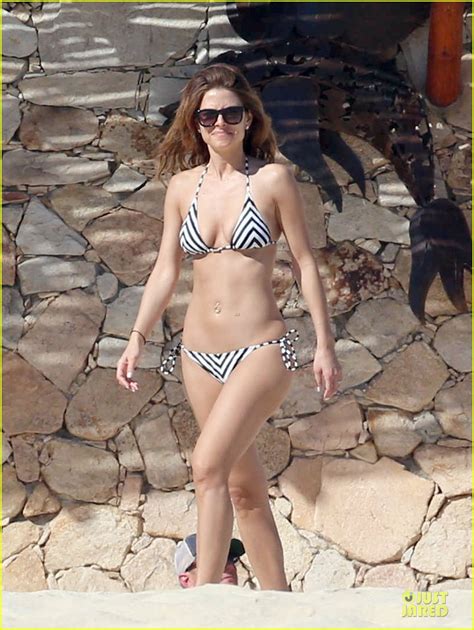 Maria Menounos Sports Black White Bikini In Cabo San Lucas Photo