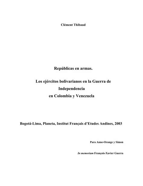 Pdf Rep Blicas En Armas Thibaud Pdf Filenumerosas Y Precisas