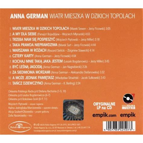 Anna German Wiatr Mieszka W Dzikich Topolach Cd Emag Ro