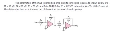 Solved The Parameters Of The Two Inverting Op Amp Circuits