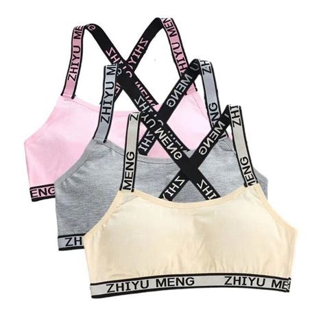 Soutien gorge en coton pour jeune fille 3 pièces sous vêtements pour