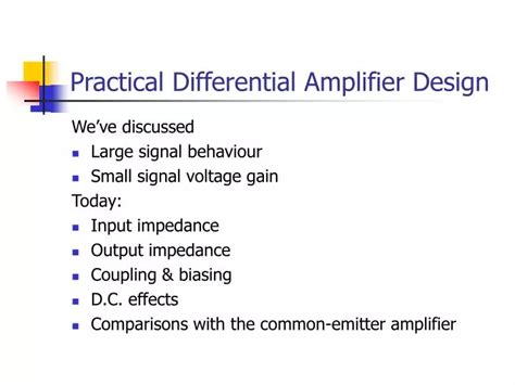 PPT - Practical Differential Amplifier Design PowerPoint Presentation, free download - ID:1199542