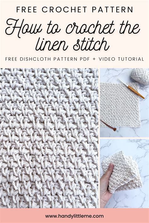 How To Crochet The Linen Stitch Tutorial Pattern Handy Little Me