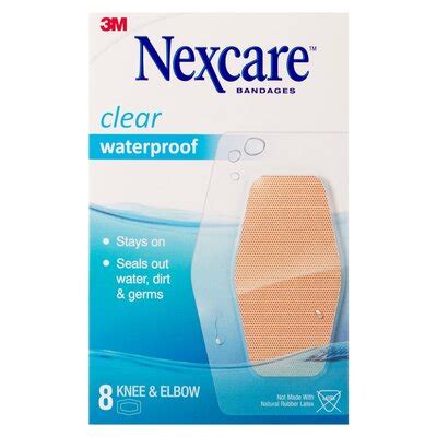 Nexcare Clear Waterproof Plaster Knee Elbow 8 Pack PnP