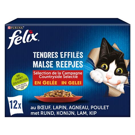 Felix Aliment chat Gelée Mix viande 12 x 85 gr Delhaize