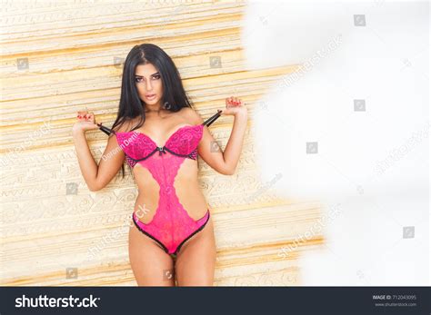 Beautiful Girl Brunette Lingerie Posing Interior Stock Photo 712043095 Shutterstock