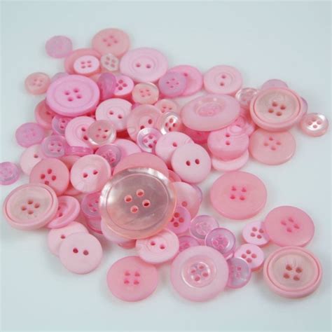 Bulk Buttons Assorted Baby Pink Color by forbeadintreasures