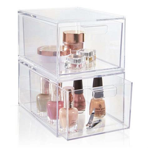 STORi Acrylic Makeup Organizers, 2 Stackable Drawers, Clear - Walmart.com