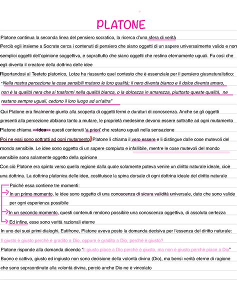 Riassunti Di Platone Platone Platone Continua La Seconda Linea Del