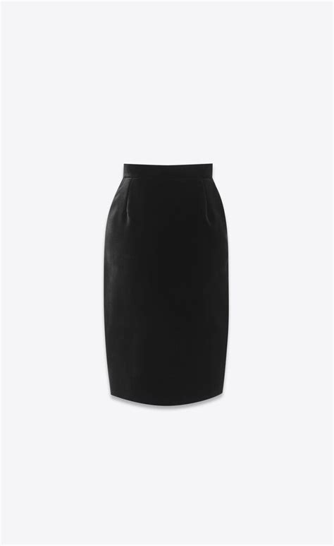 Pencil Skirt In Velvet Saint Laurent