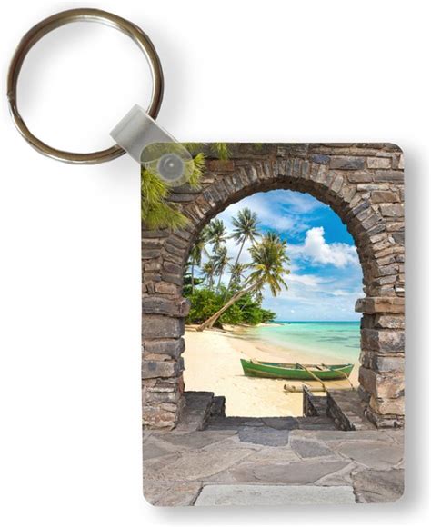 Sleutelhanger Strand Palm Doorkijk Zee Kano